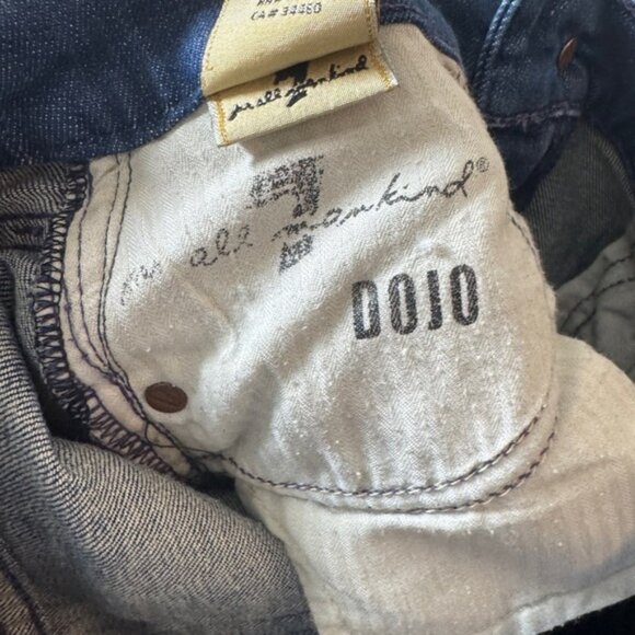 Vintage Y2K 7 For All Mankind Dojo Bootcut Embroidered Pockets Blue Jeans 24 - Picture 14 of 15